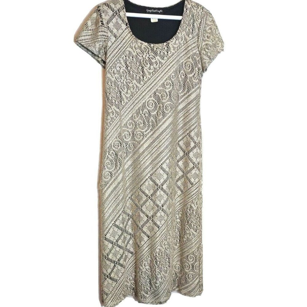 Giorgio Sant Angelo  Black w/ sparkly gold lacy overlay 6P cocktail